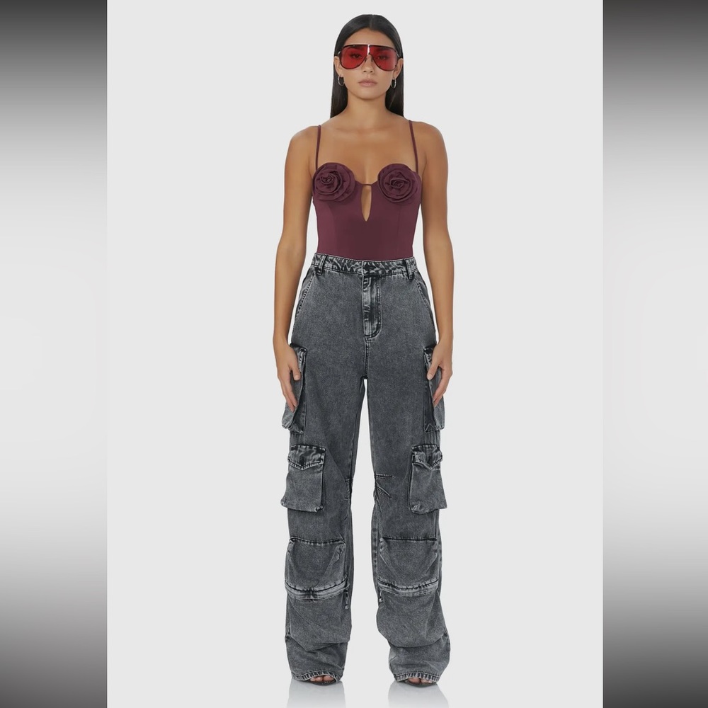 AFRM - Tartine Rosette Bodysuit - Fig - NEW